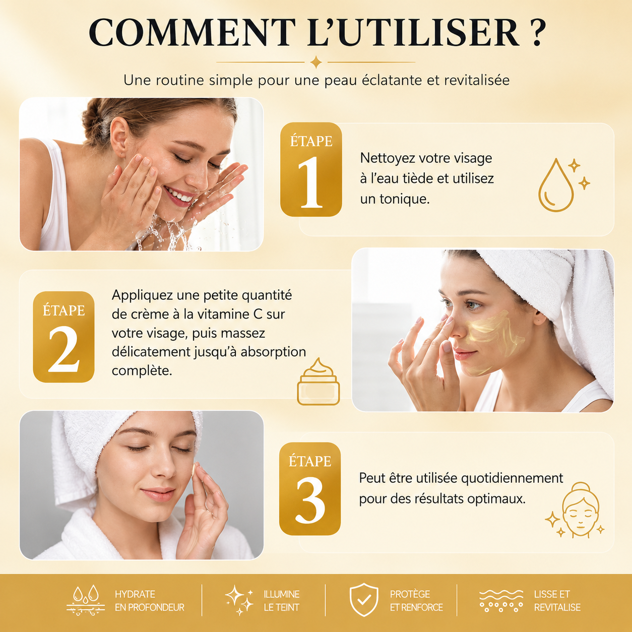 Crème Vitamine C & Collagène – Éclat & Hydratation Quotidienne