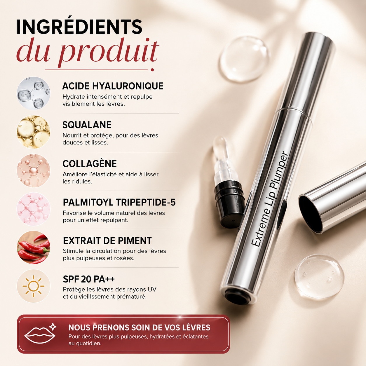Repulpeur de Lèvres Extrême – Effet Volume Instantané