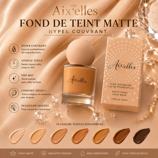 Fond de Teint Matte Hyper Couvrant – Longue Tenue