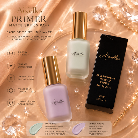 Primer Correcteur de Teint SPF 35 – Base Matte Unifiante 💚💜