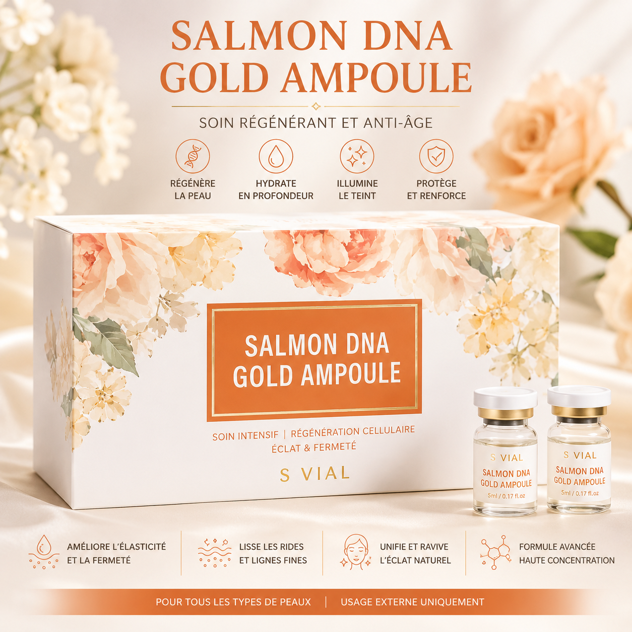 Salmon DNA Gold Ampoule – Soin Régénérant Intensif